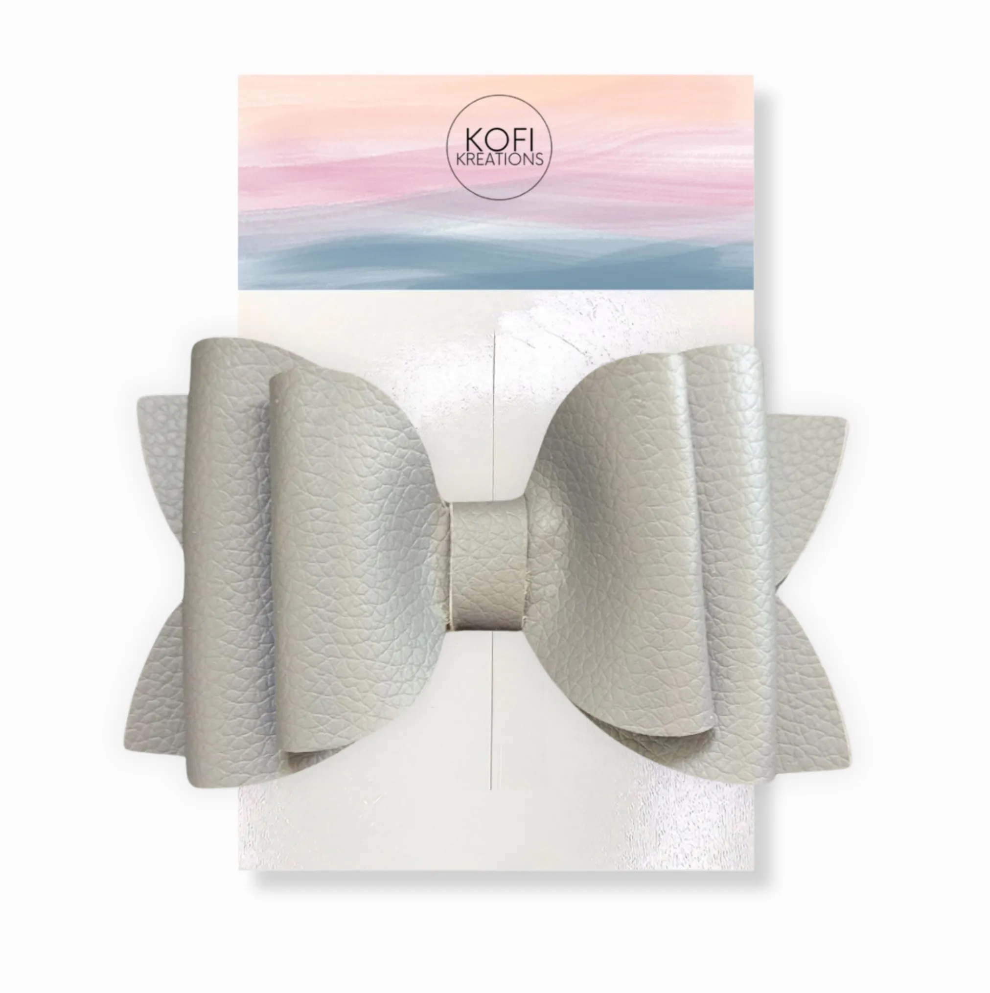 Josie Gray Faux Leather Hair Bow