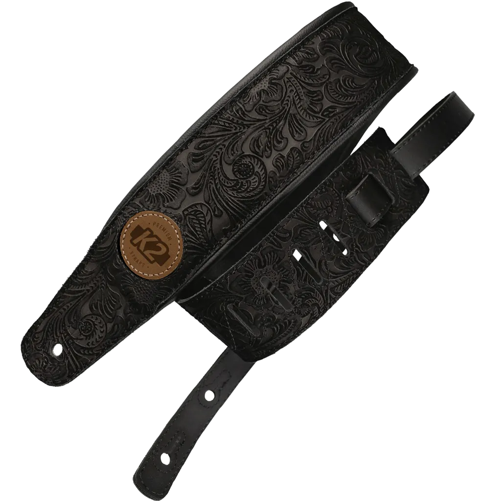 K2 Garment Leather Strap 3" Floral Black