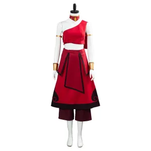 Katara Fire Nation Adult Red Outfit Halloween Cosplay Costume