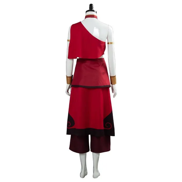 Katara Fire Nation Adult Red Outfit Halloween Cosplay Costume