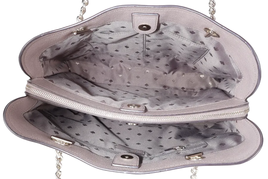 KATE SPADE JORDYN CHAIN SHOULDER BAG LIGHT PURPLE LARGE LEATHER SILVER HARDWARE NO DUST COVER