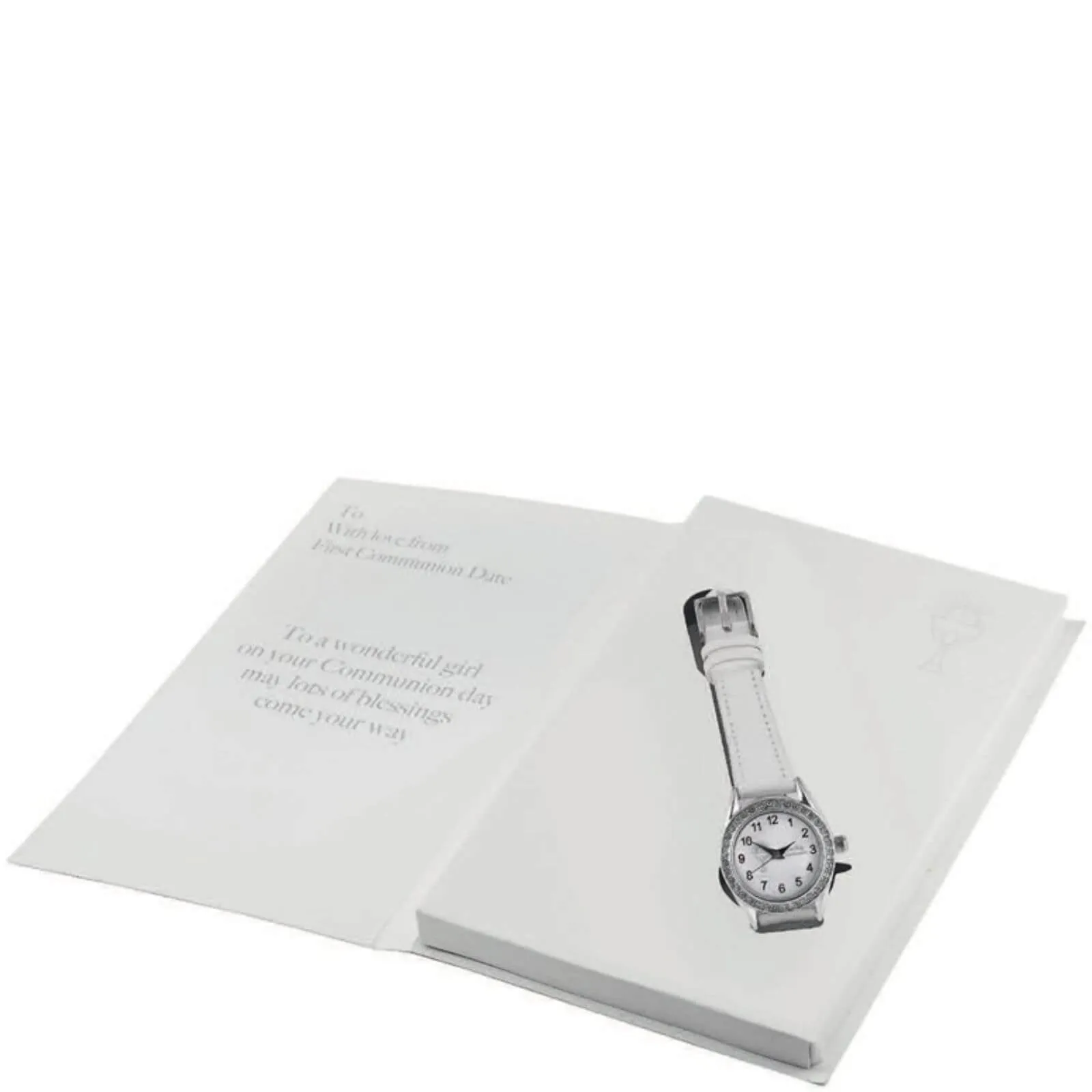 Kids First Holy Communion White CZ Watch