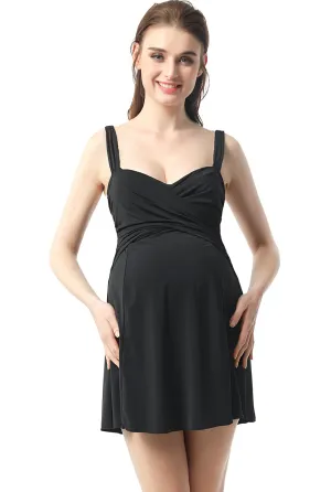 Kimi   Kai Maternity "Julie" Ruched Skirted One Piece Swim Bathing Suit