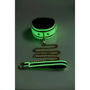 Kink in the Dark Glowing Collar & Lead Flouro Green