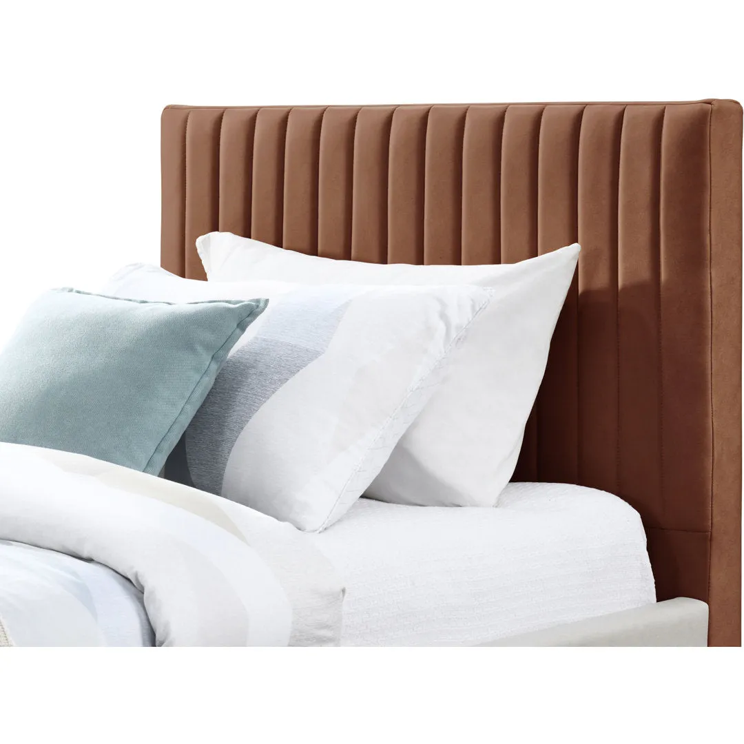 Kirstan Upholstered Bed Wrought Studio™ Color: Soft Cognac Faux Leather Size: Twin