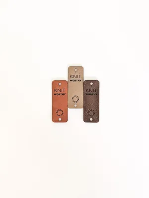 Knitworthy no-sew leatherette tag