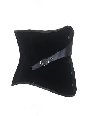 Lainani Black Velvet Underbust Corset with Strap