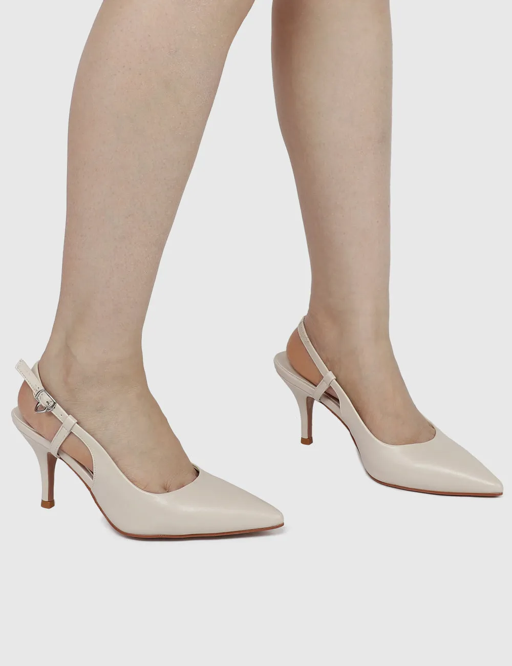 Lally Pointed Toe Heels (White)