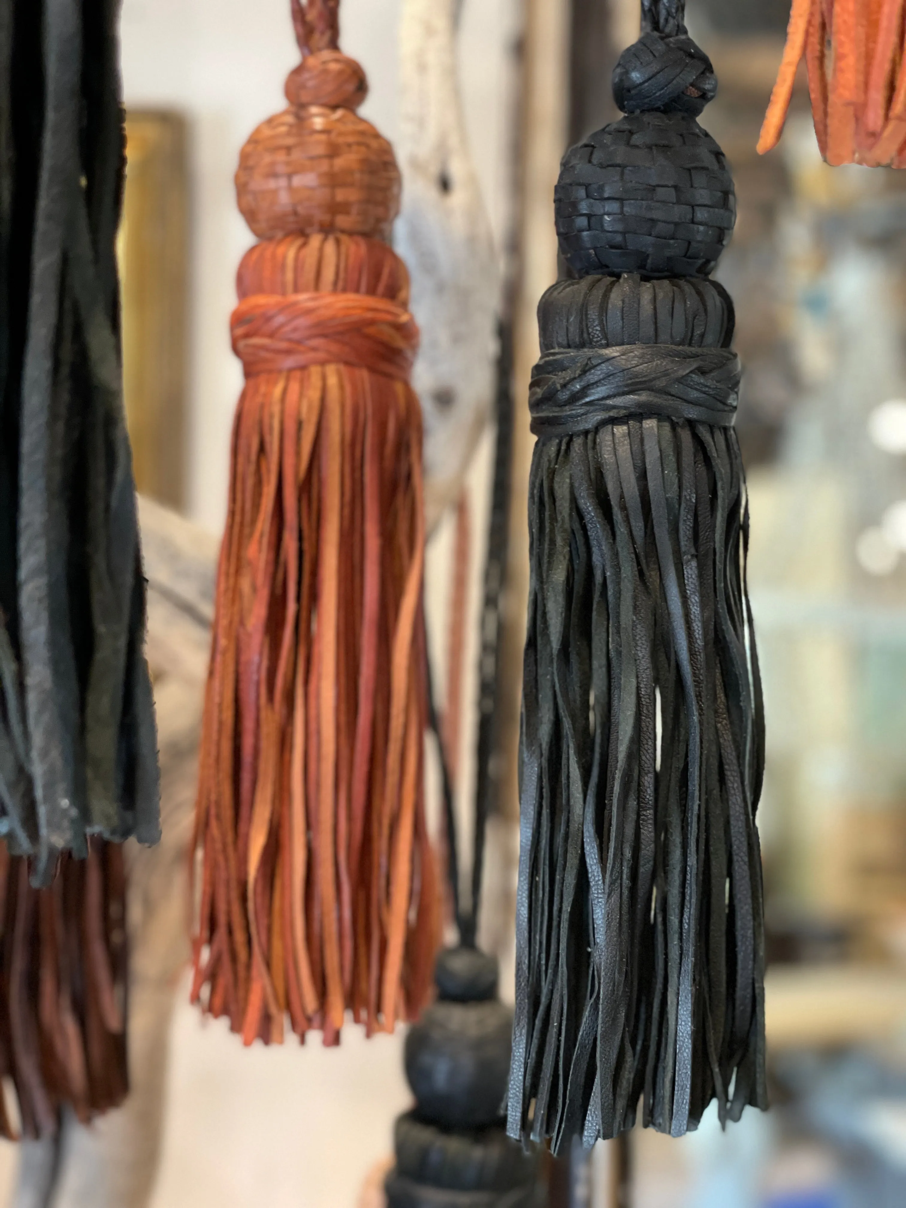 Large Handmade Moroccan Leather Tassels | 4 Colors