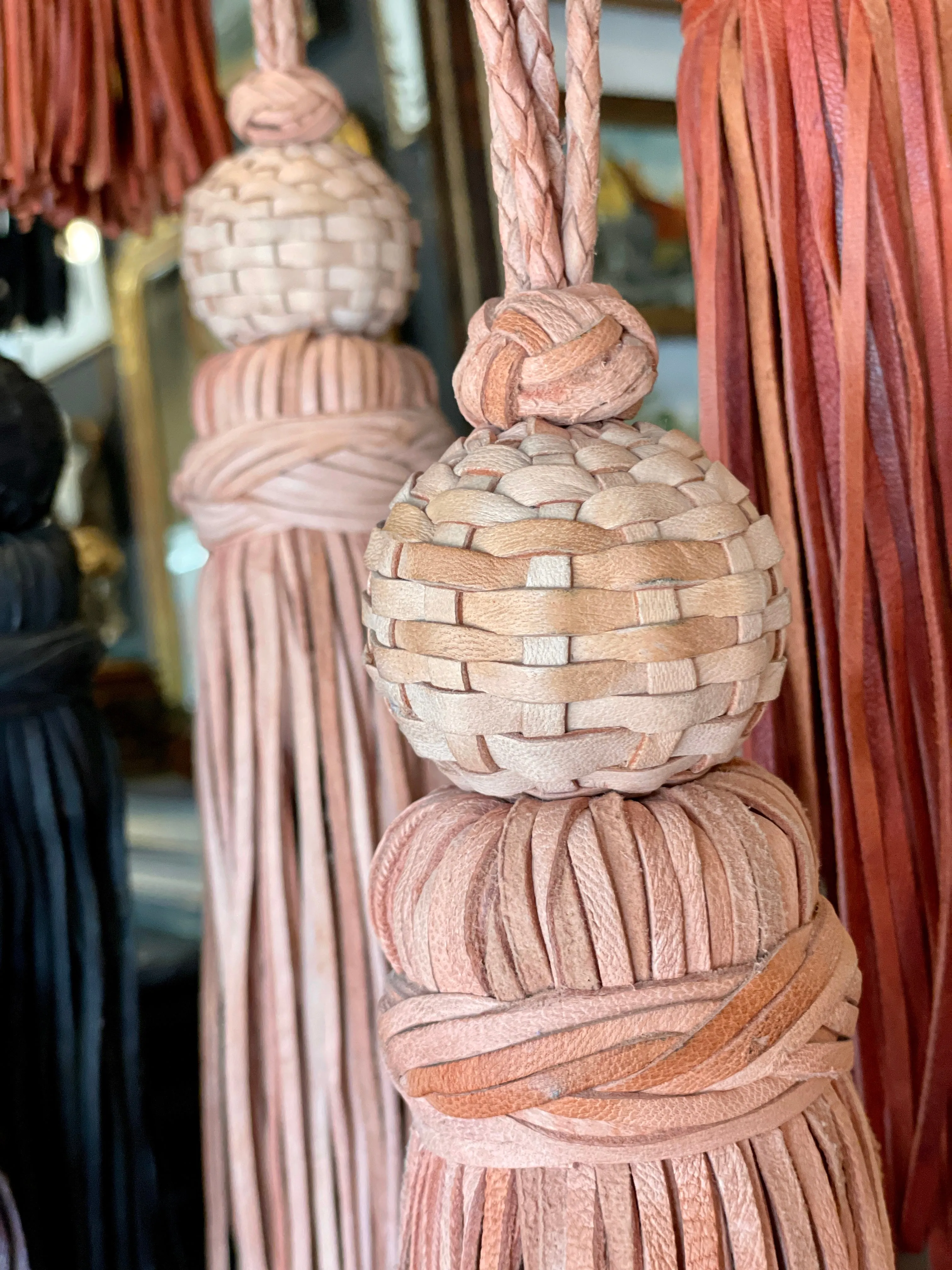 Large Handmade Moroccan Leather Tassels | 4 Colors