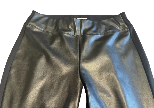 Laura Petites Black Faux Leather Leggings