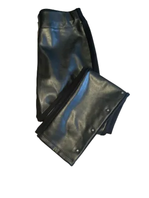 Laura Petites Black Faux Leather Leggings