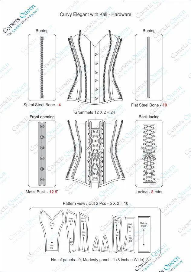 Law Steel Bone Red Faux Leather Corset