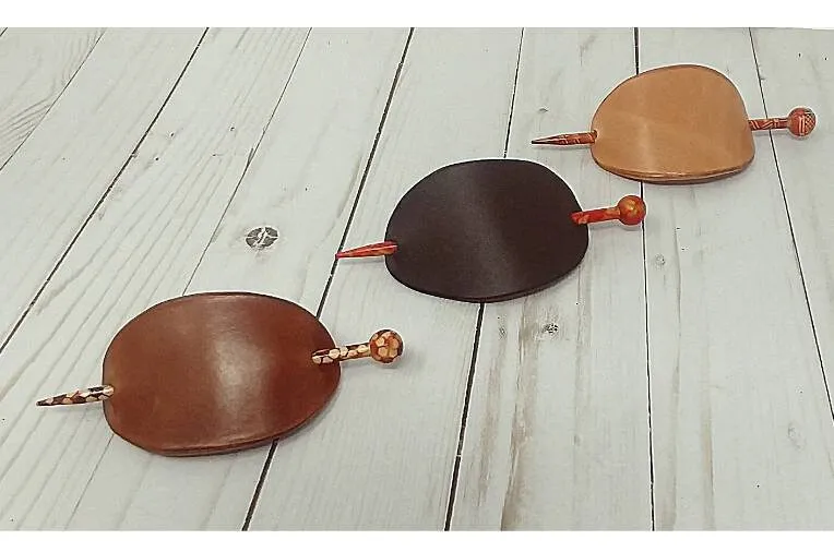 Leather Hair Pin,  “Pamela” Hair Pin, Hair Accessory, Boho Style