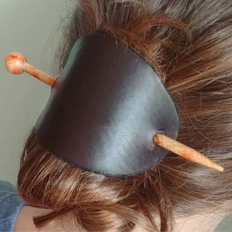 Leather Hair Pin,  “Pamela” Hair Pin, Hair Accessory, Boho Style