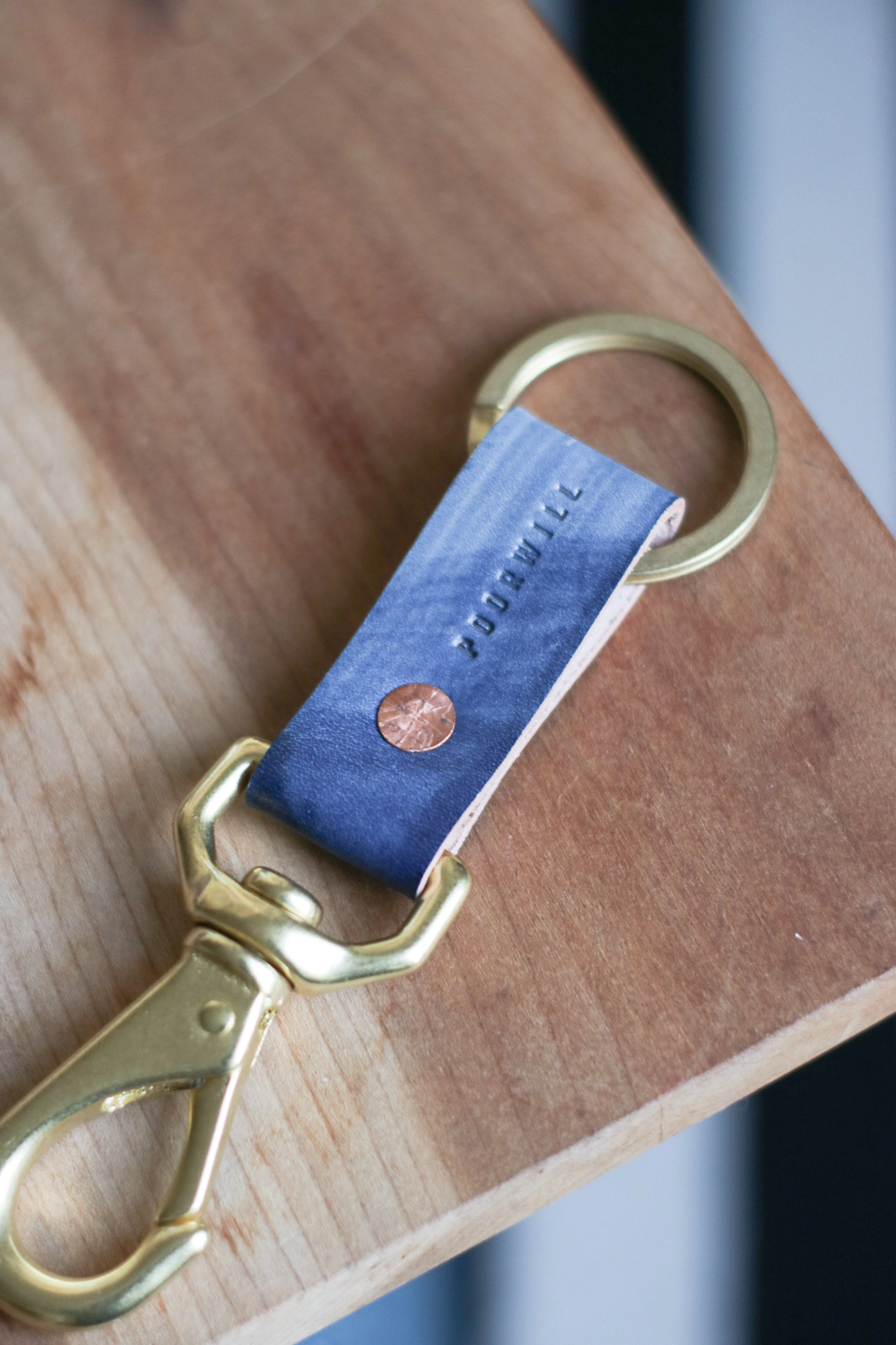 Leather Keyfob |  BRUSHED INDIGO