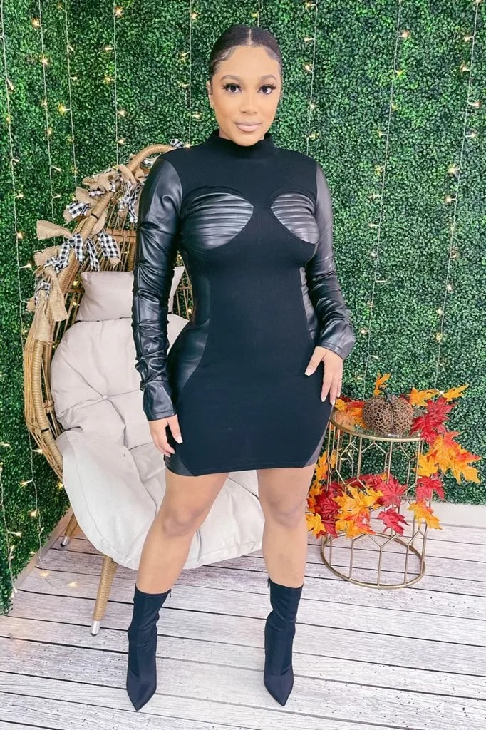 Leather Lover Accent Rib Dress