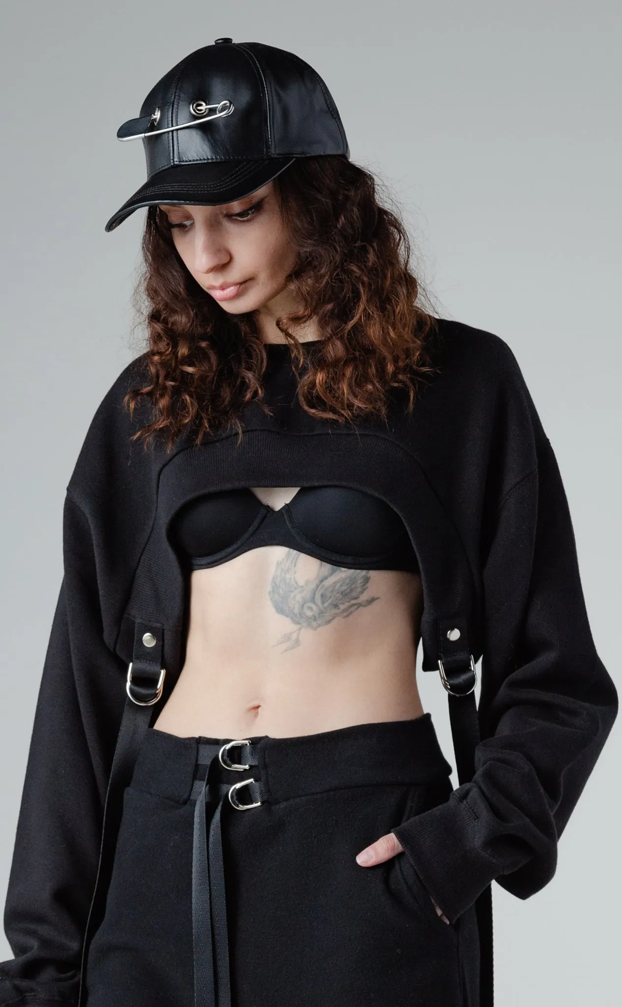 Leather pierced hat