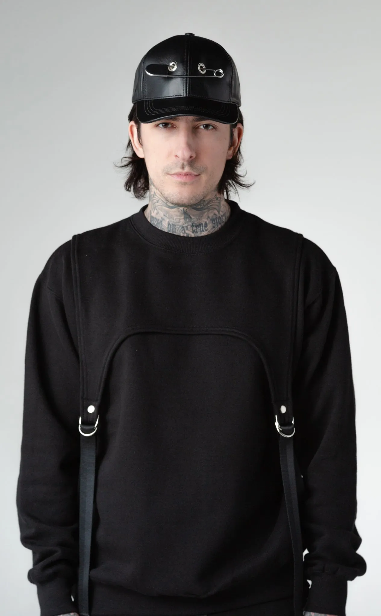 Leather pierced hat
