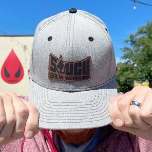 Leather Saucy Logo Snap Back Hat