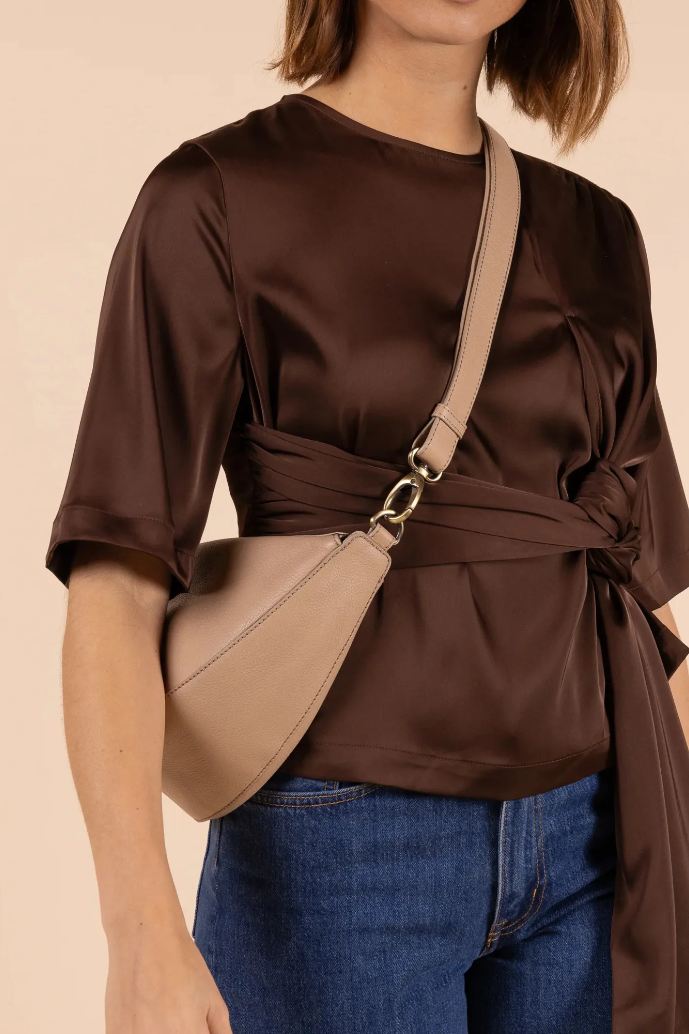 LEO BAG - SAND SOFT GRAIN LEATHER