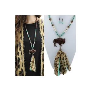 Leopard Fabric Tassel