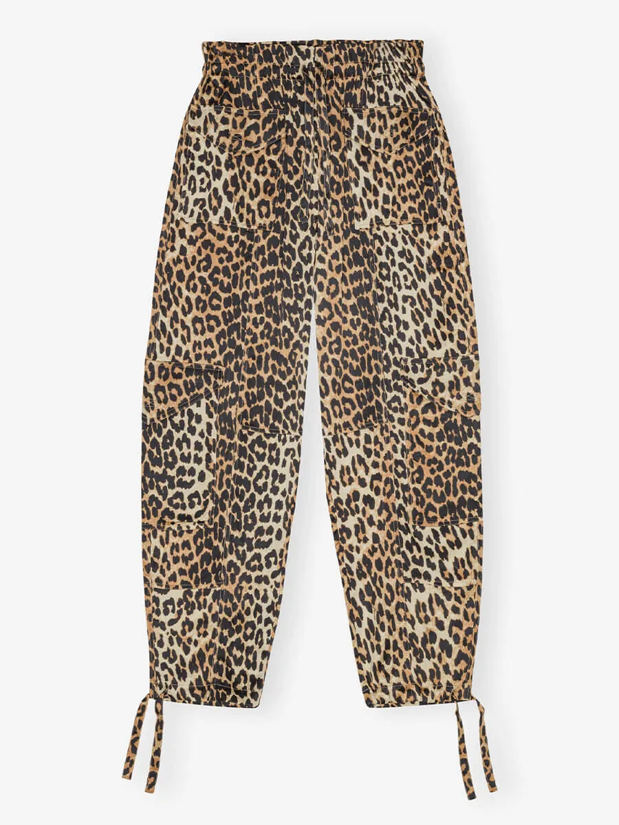 Leopard Printed Satin Trousers