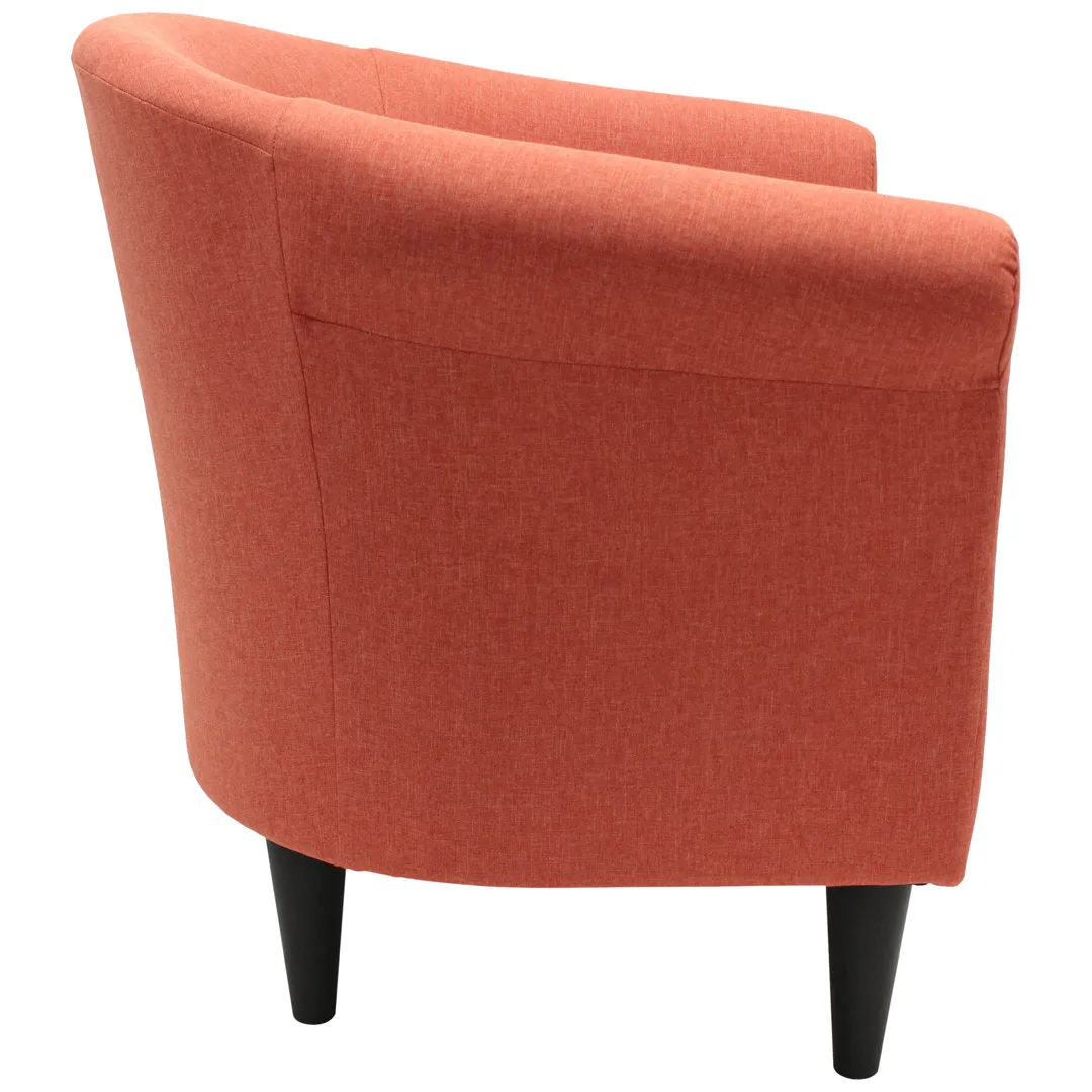 Liam 31.5" W Barrel Chair Zipcode Design™ Fabric OR Leather Type: Jitterbug Mango Performance Basketweave