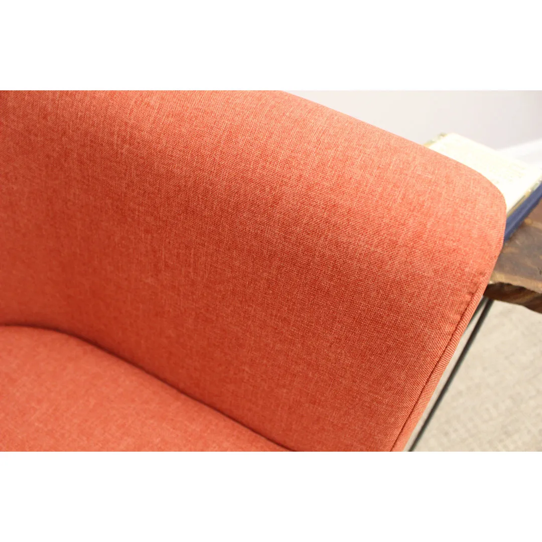 Liam 31.5" W Barrel Chair Zipcode Design™ Fabric OR Leather Type: Jitterbug Mango Performance Basketweave