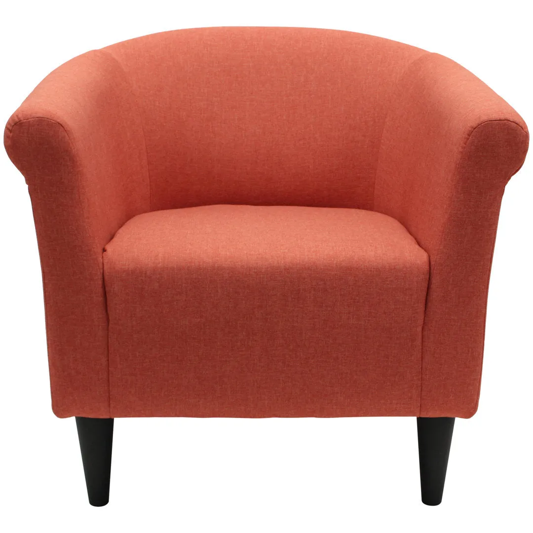 Liam 31.5" W Barrel Chair Zipcode Design™ Fabric OR Leather Type: Jitterbug Mango Performance Basketweave