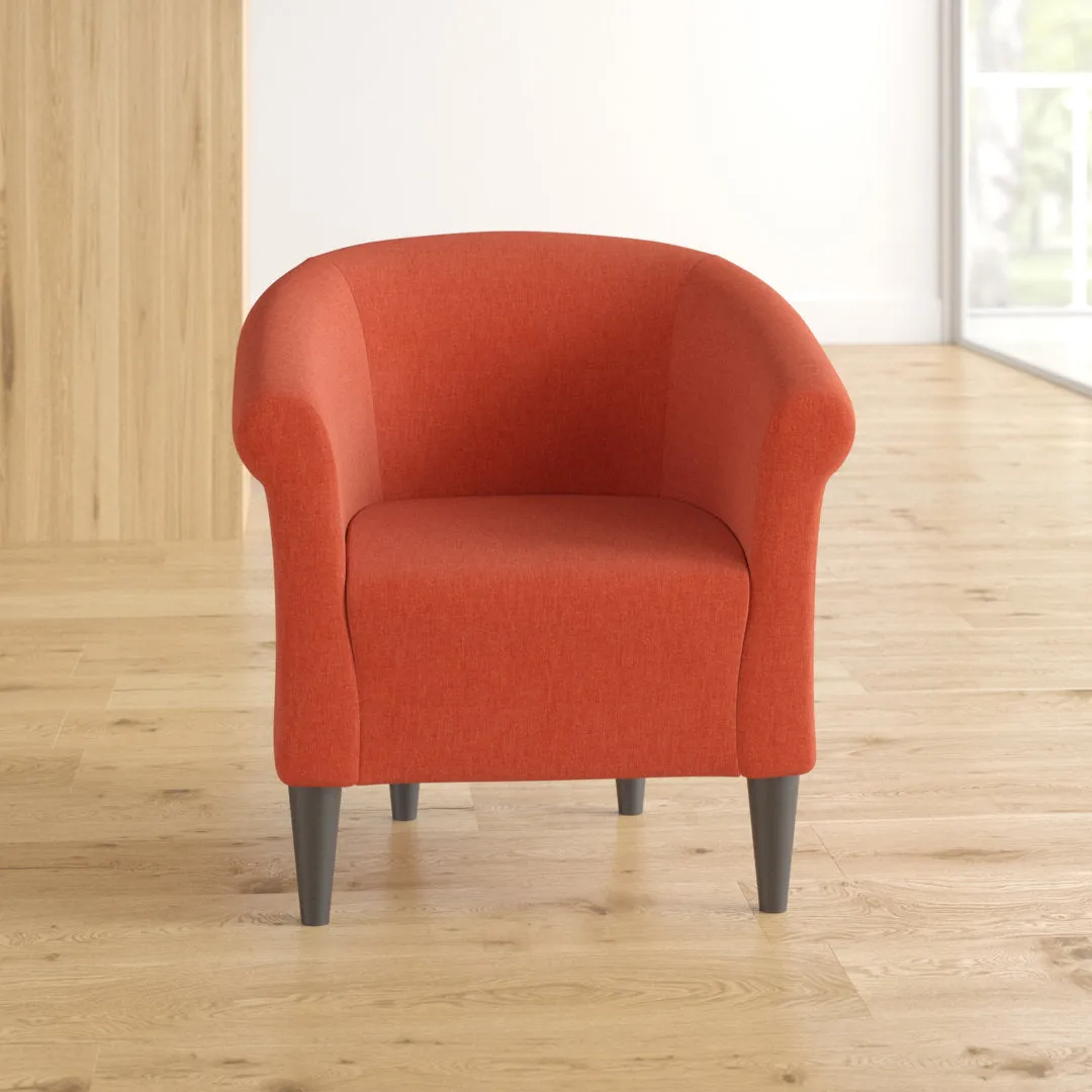 Liam 31.5" W Barrel Chair Zipcode Design™ Fabric OR Leather Type: Jitterbug Mango Performance Basketweave