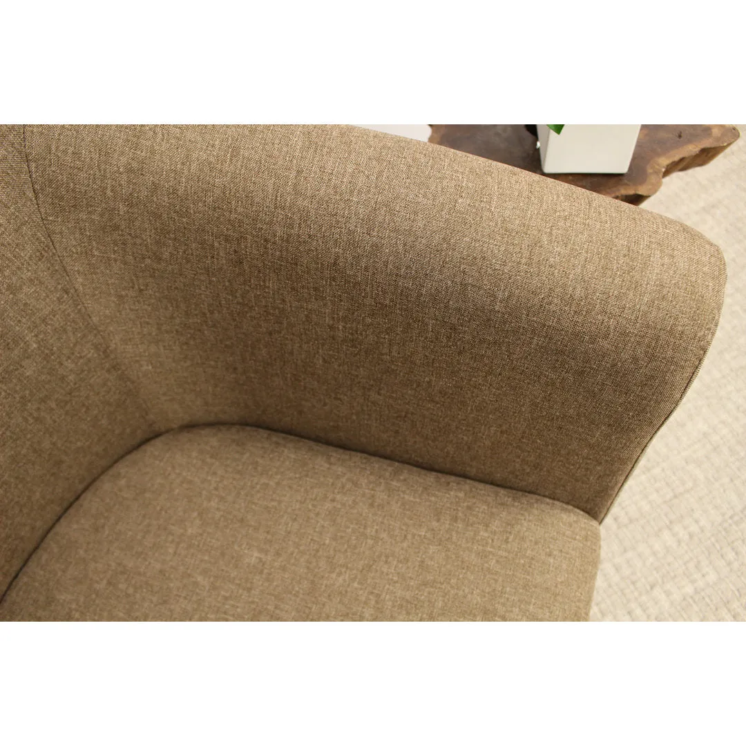 Liam 31.5" W Barrel Chair Zipcode Design™ Fabric OR Leather Type: Pecan Microsuede