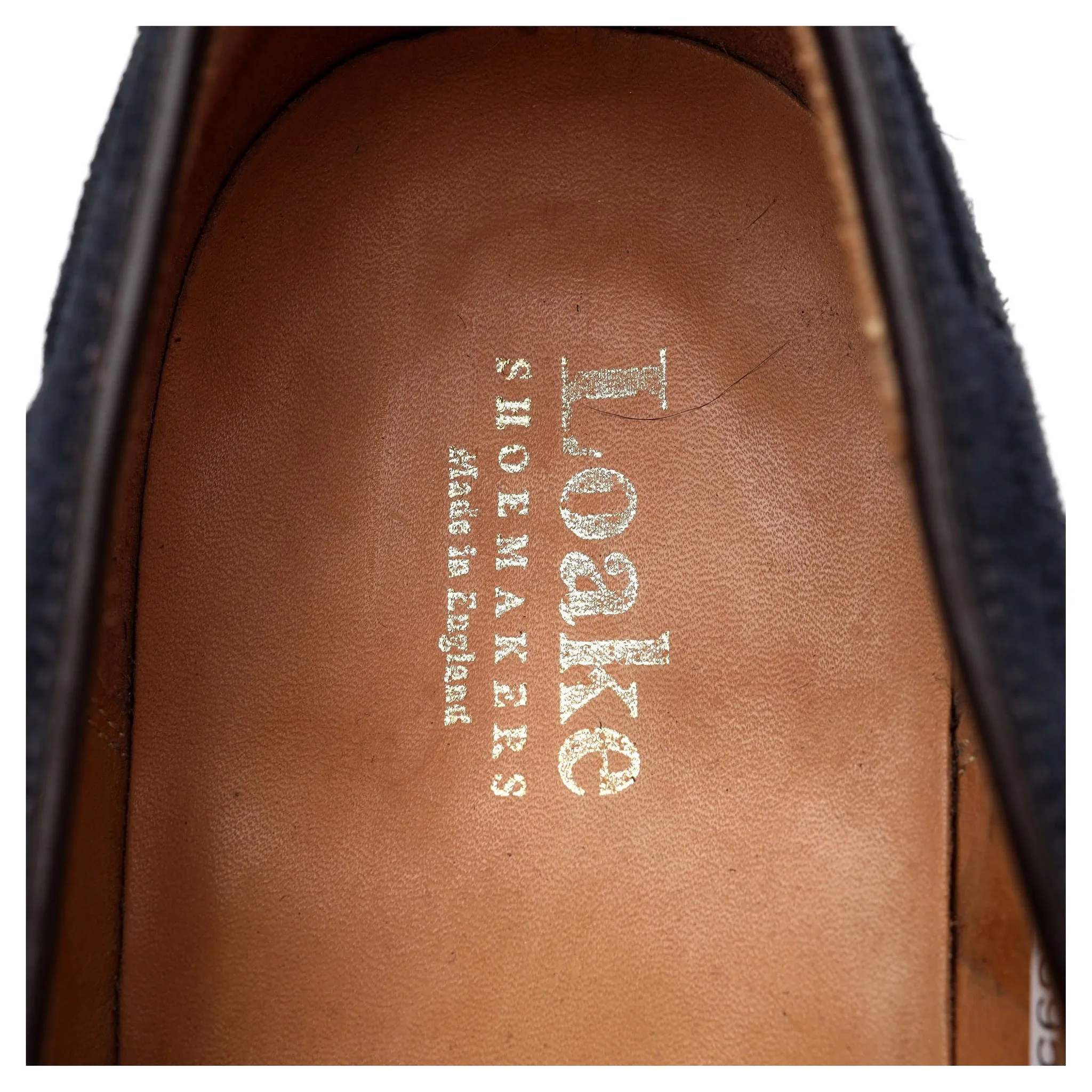 'Lincoln' Navy Blue Suede Tassel Loafers UK 8.5 F