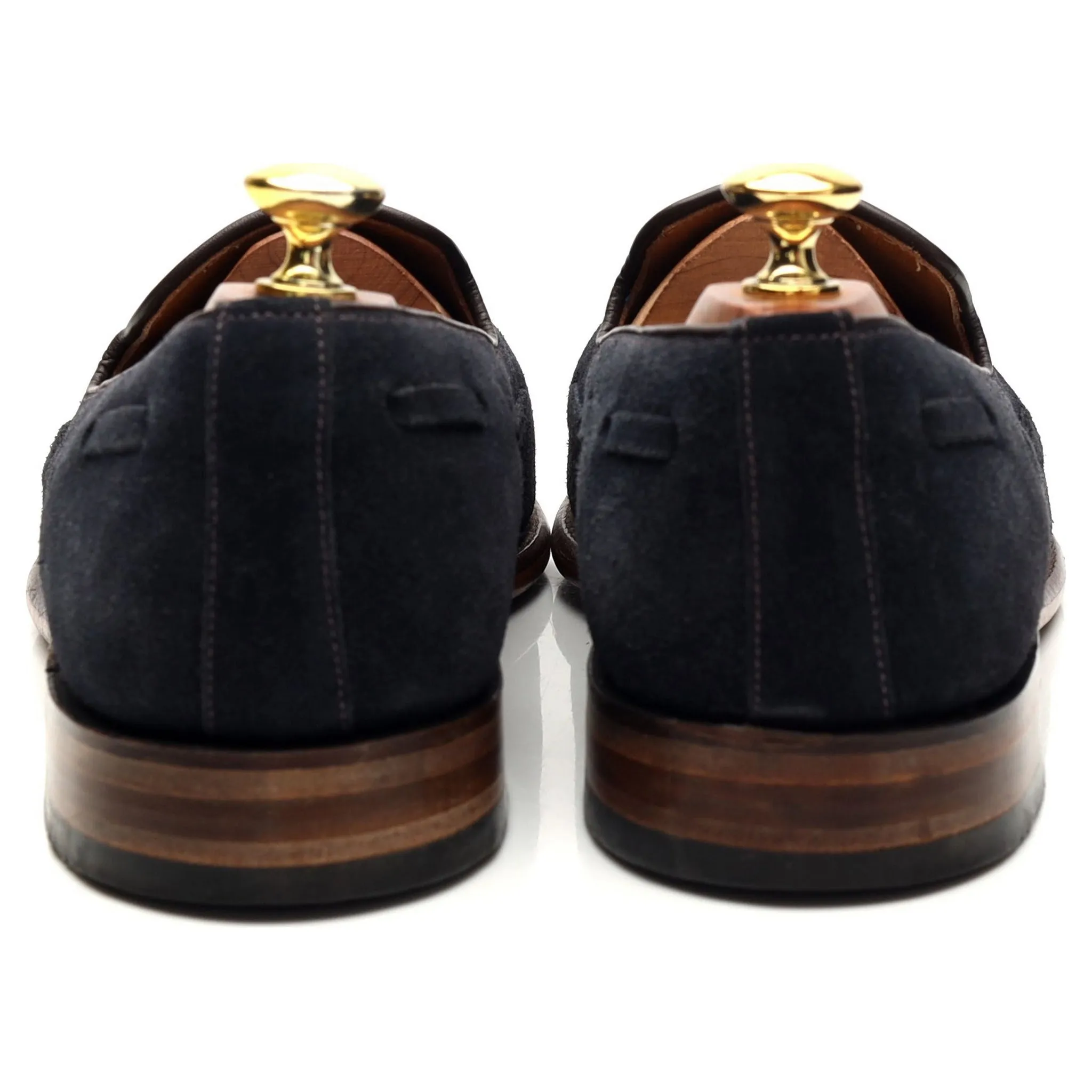 'Lincoln' Navy Blue Suede Tassel Loafers UK 8.5 F