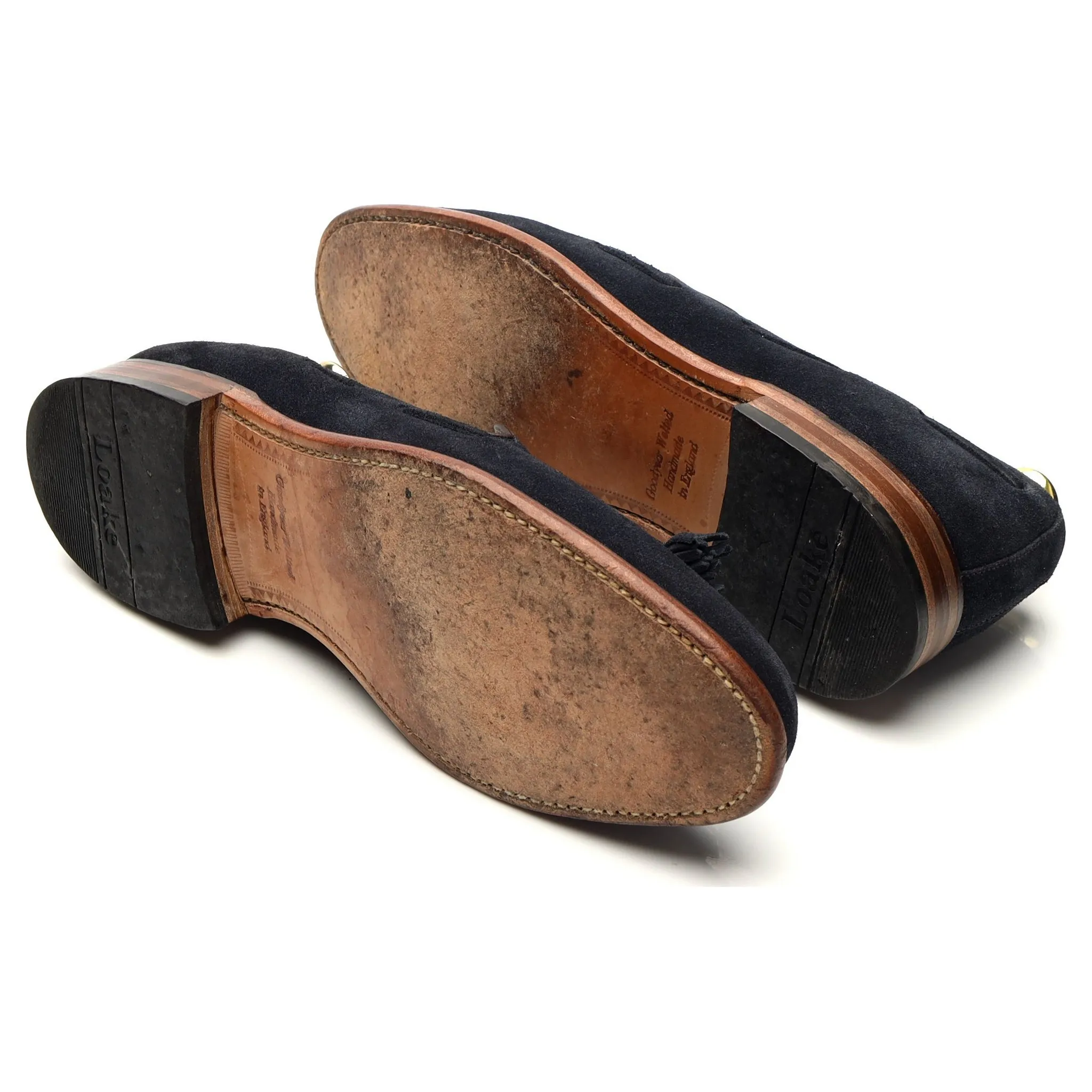 'Lincoln' Navy Blue Suede Tassel Loafers UK 8.5 F