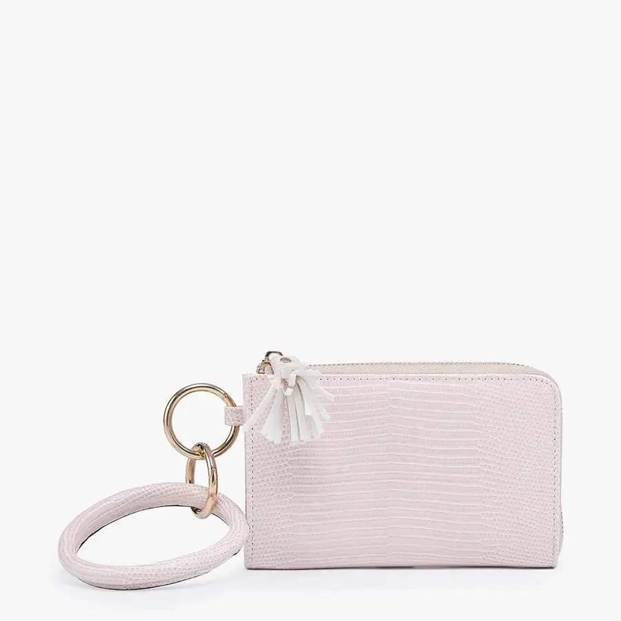 Liv Lizard Bangle Wristlet Baby Pink