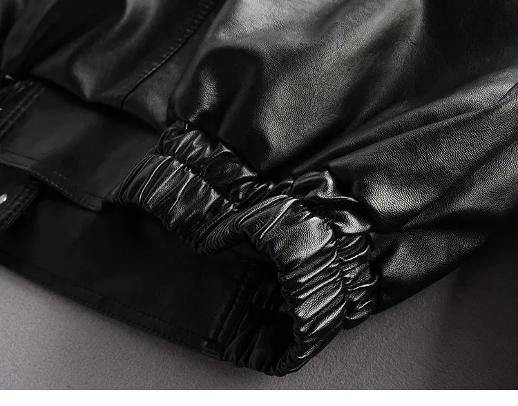 Loose PU Leather Motorcycle Jacket