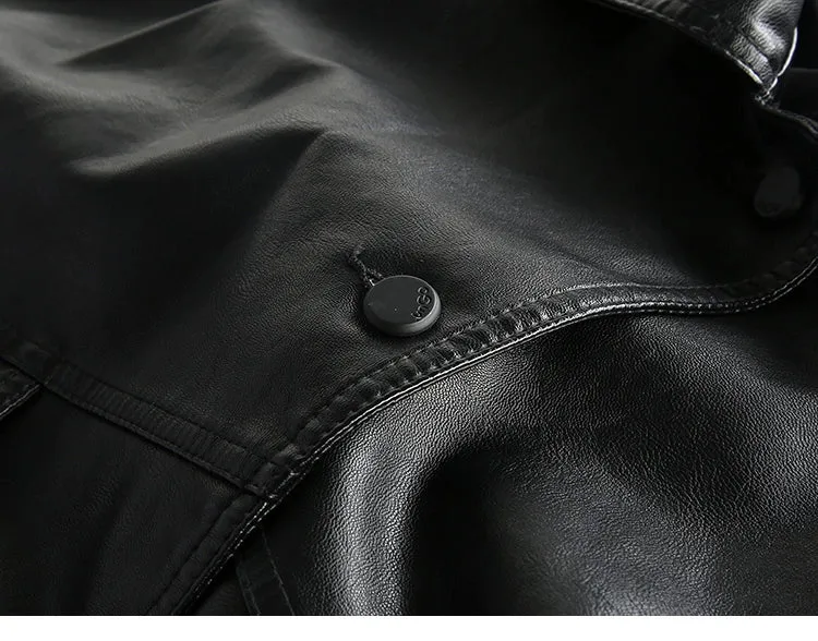 Loose PU Leather Motorcycle Jacket
