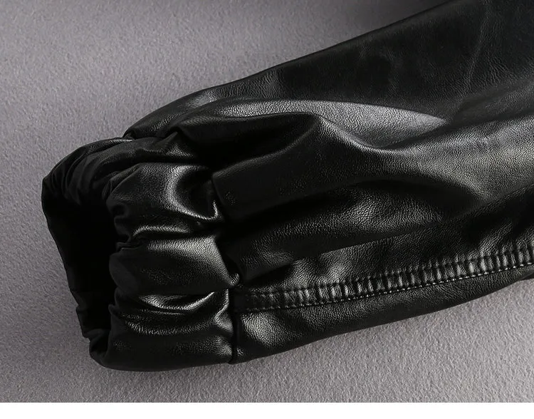 Loose PU Leather Motorcycle Jacket