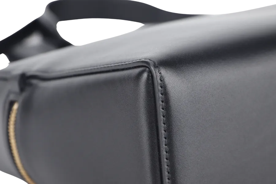 LORO PIANA EXTRA BAG L27 BLACK SMOOTH CALFSKIN GOLD HARDWARE WITH DUST COVER AND BOX