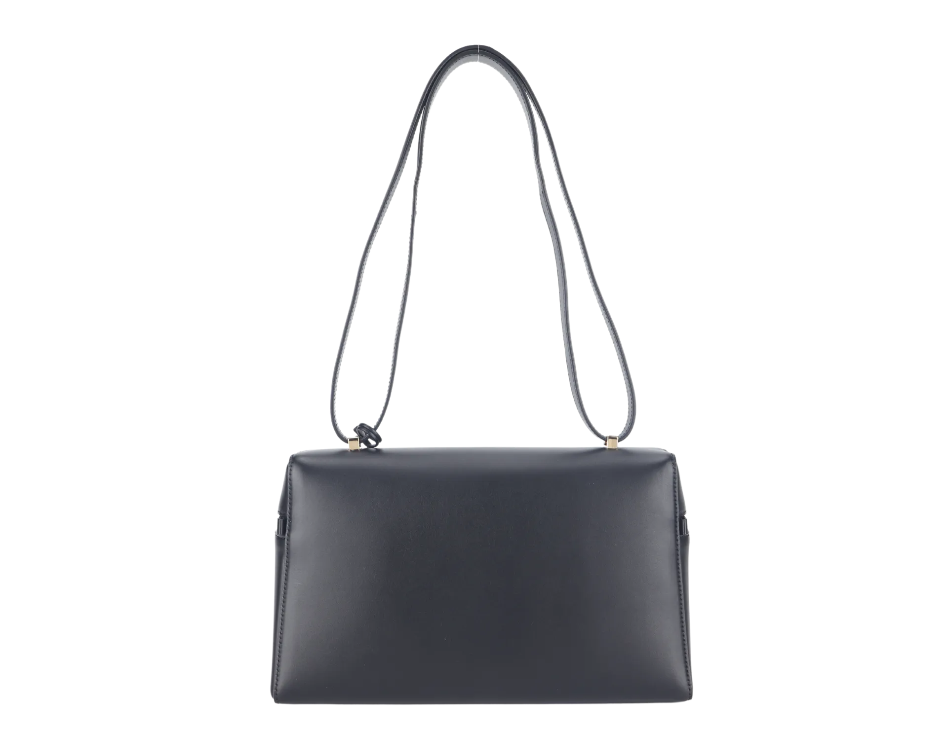 LORO PIANA EXTRA BAG L27 BLACK SMOOTH CALFSKIN GOLD HARDWARE WITH DUST COVER AND BOX