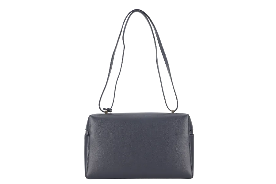 LORO PIANA L27 NAVY BLUE GRAINED CALFSKIN GOLD HARDWARE WITH DUST COVER, LOCK AND BOX