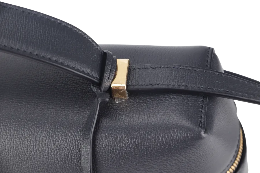 LORO PIANA L27 NAVY BLUE GRAINED CALFSKIN GOLD HARDWARE WITH DUST COVER, LOCK AND BOX