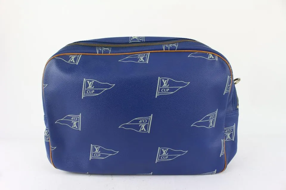 Louis Vuitton 1991 LV Cup Blue Monogram Sail Sac Cowes Messenger Bag 826lv89