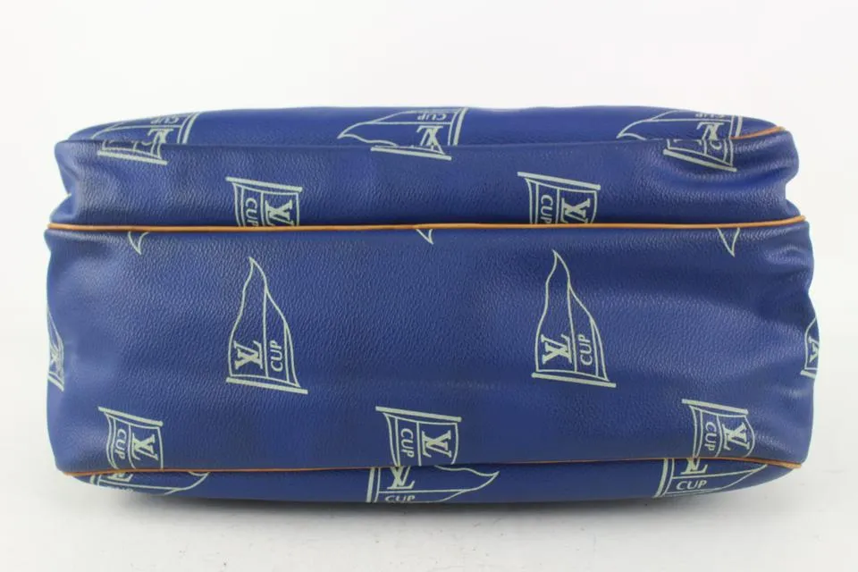 Louis Vuitton 1991 LV Cup Blue Monogram Sail Sac Cowes Messenger Bag 826lv89