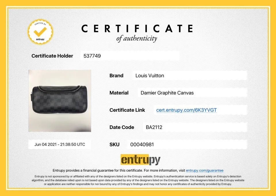 Louis Vuitton Black Damier Graphite Toiletry Pouch Poche Toilette 12lvs624