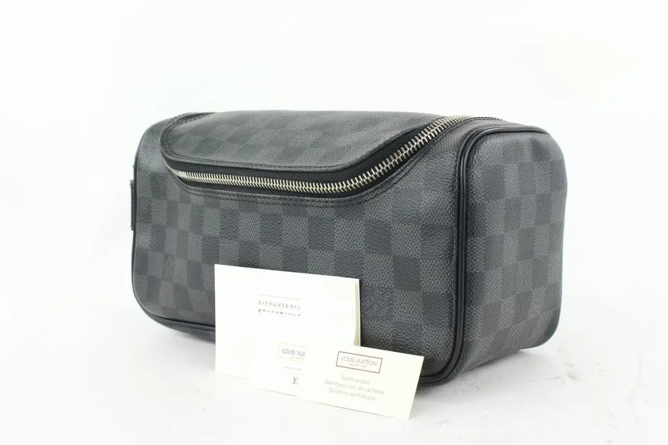 Louis Vuitton Black Damier Graphite Toiletry Pouch Poche Toilette 12lvs624