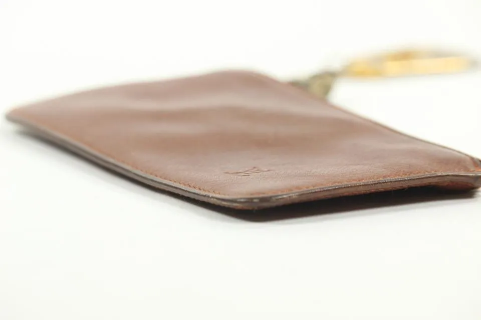 Louis Vuitton Brown Taiga Leather Key Pouch 13lv1103