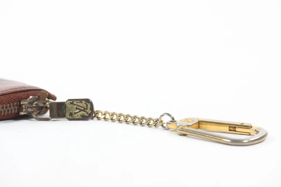 Louis Vuitton Brown Taiga Leather Key Pouch 13lv1103