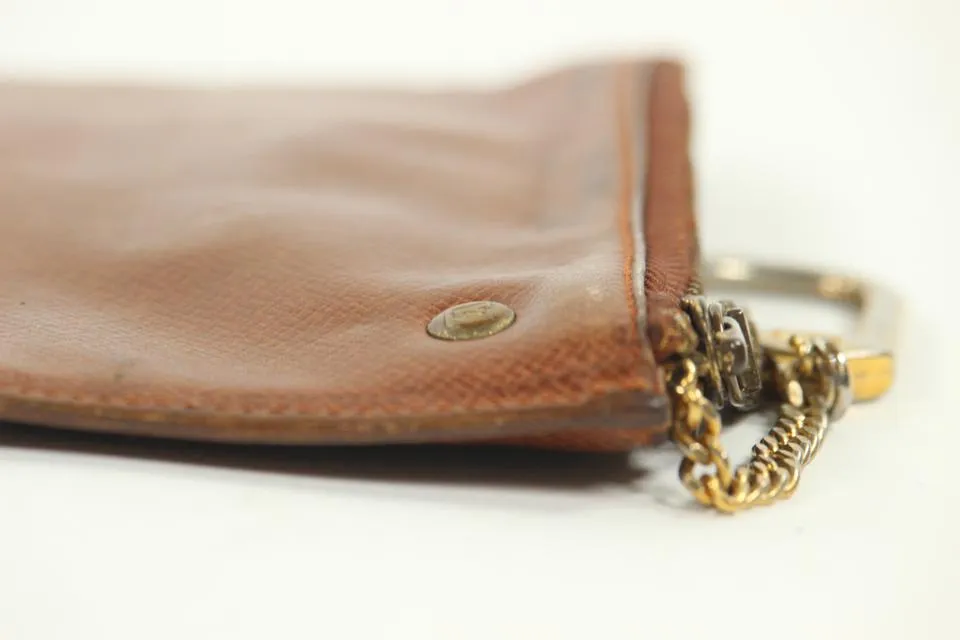 Louis Vuitton Brown Taiga Leather Key Pouch 13lv1103